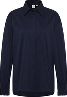 Signature Shirt Bluse in navy unifarben