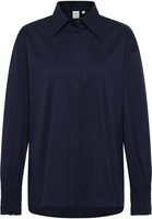 Signature Shirt Bluse in navy unifarben