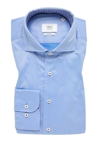 SLIM FIT Soft Luxury Shirt in mittelblau unifarben