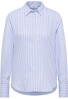 Soft Luxury Shirt Bluse in hellblau gestreift
