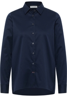 Soft Luxury Shirt Bluse in navy unifarben
