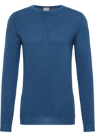 Strick Pullover in blau unifarben