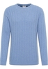 Strick Pullover in denim unifarben