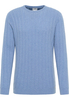Strick Pullover in denim unifarben