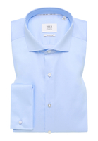 SUPER SLIM Luxury Shirt in hellblau unifarben