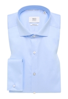 SUPER SLIM Luxury Shirt in hellblau unifarben