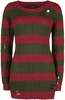 A Nightmare On Elm Street - Freddy - Gebreide trui - Vrouwen - rood groen