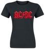 AC/DC - Red Logo - T-shirt - Vrouwen - zwart