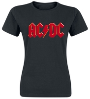 AC/DC - Red Logo - T-shirt - Vrouwen - zwart