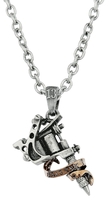 Alchemy Gothic - Alchemy: Pewter Pendant: Tattoo Gun - Halsketting - Unisex - zilverkleurig