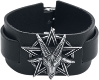 Alchemy Gothic - Baphoment - Lederen armband - Mannen - zwart