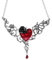 Alchemy Gothic - Blood Rose Heart - Halsketting - Vrouwen - zilverkleurig
