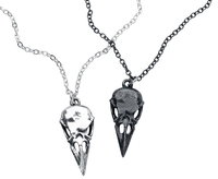 Alchemy Gothic - Coeur Crane Necklace - Halsketting - Vrouwen - zwart zilverkleurig