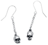 Alchemy Gothic - Deadskull Earrings - Oorbel - Vrouwen - zilverkleurig