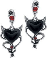 Alchemy Gothic - Devil Heart Studs - Oorbellenset - Vrouwen - zilverkleurig