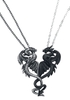 Alchemy Gothic - Draconic Tryst - Halsketting - Unisex - zwart zilverkleurig