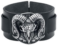 Alchemy Gothic - Gears Of Aiwass - Lederen armband - Mannen - zwart