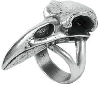 Alchemy Gothic - Raven Skull - Ring - Vrouwen - zilverkleurig