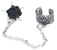 Alchemy Gothic - Rosa Nocta Earcuff - Ear Clip - Vrouwen - zilverkleurig