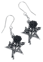 Alchemy Gothic - Ruah Vered Droppers - Oorbel - Vrouwen - zwart zilverkleurig