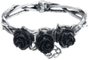 Alchemy Gothic - Wild Black Rose - Armband - Vrouwen - zilverkleurig