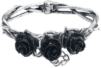 Alchemy Gothic - Wild Black Rose - Armband - Vrouwen - zilverkleurig