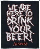 Alestorm - We Are Here To Drink Your Beer! - Patch - Unisex - zwart wit rood