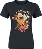 Bambi - Bambi - Flowers - T-shirt - Vrouwen - zwart