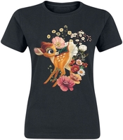 Bambi - Bambi - Flowers - T-shirt - Vrouwen - zwart