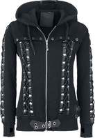 Banned - Corset Hoodie - Vest met capuchon - Vrouwen - zwart