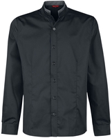 Banned - Double Collar Shirt - Longsleeve - Mannen - zwart