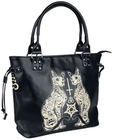 Banned - Esoteric Cat Bag - Handtas - Vrouwen - zwart wit