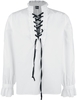 Banned - Overhemd met Ruches en Vetering - Longsleeve - Mannen - wit