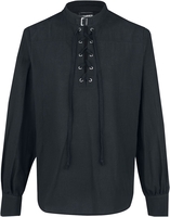 Banned - Overhemd met veters - Shirt - Mannen - zwart