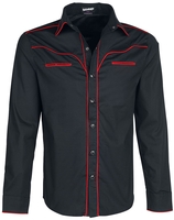 Banned - Plain Trim - Longsleeve - Mannen - zwart rood