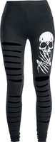 Banned - Slashed Skull - Leggings - Vrouwen - zwart