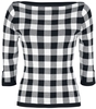 Banned Retro - Check Knitted Jumper - Gebreide trui - Vrouwen - zwart wit