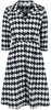 Banned Retro - Classic Charm Button Through Dress - Medium-lengte jurk - Vrouwen - zwart wit