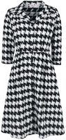 Banned Retro - Classic Charm Button Through Dress - Medium-lengte jurk - Vrouwen - zwart wit