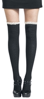 Banned Retro - Mina Knee High Socks - Kniekousen - Vrouwen - zwart