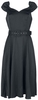 Banned Retro - Summer Silky Spot Dress - Medium-lengte jurk - Vrouwen - zwart wit