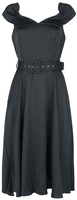 Banned Retro - Summer Silky Spot Dress - Medium-lengte jurk - Vrouwen - zwart wit