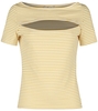 Banned Retro - Sweet Stripes Top - T-shirt - Vrouwen - geel wit