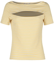 Banned Retro - Sweet Stripes Top - T-shirt - Vrouwen - geel wit