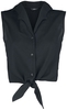 Banned Retro - Winged Collar Tie Blouse - Blouse - Vrouwen - zwart