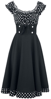 Belsira - Schulterfreies Swing-Kleid - Medium-lengte jurk - Vrouwen - zwart wit