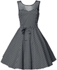 Belsira - Swing-Kleid mit Mesheinsatz - Medium-lengte jurk - Vrouwen - zwart wit