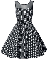 Belsira - Swing-Kleid mit Mesheinsatz - Medium-lengte jurk - Vrouwen - zwart wit