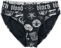 Black Blood by Gothicana - Bikiniunterteil mit Okkulten Symbolen - Bikini Slip - Vrouwen - zwart