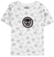 Black Panther - Kids - Wakanda Forever - Logo - All-Over - T-shirt - Unisex - wit